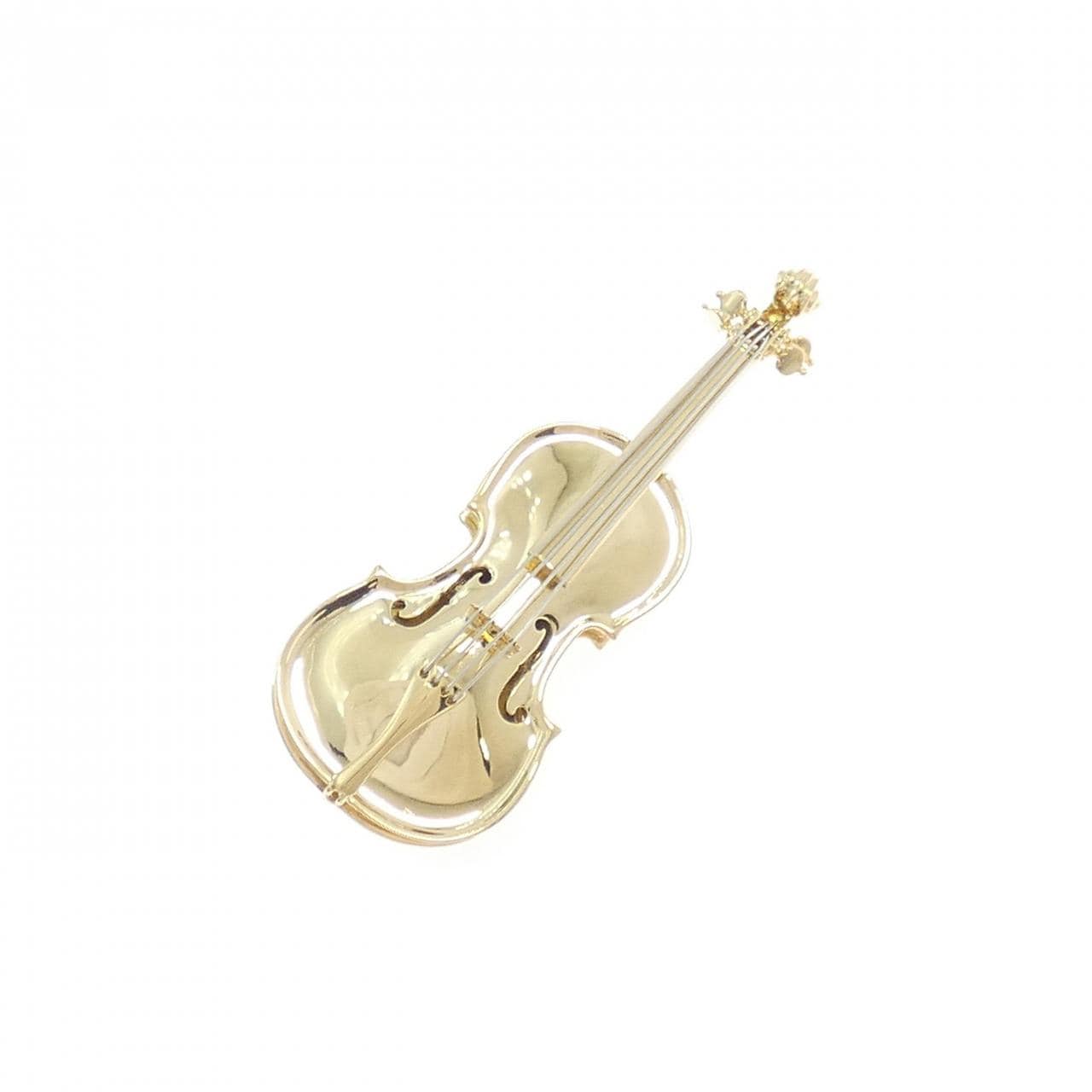 K18YG/PT900 バイオリン ブローチ