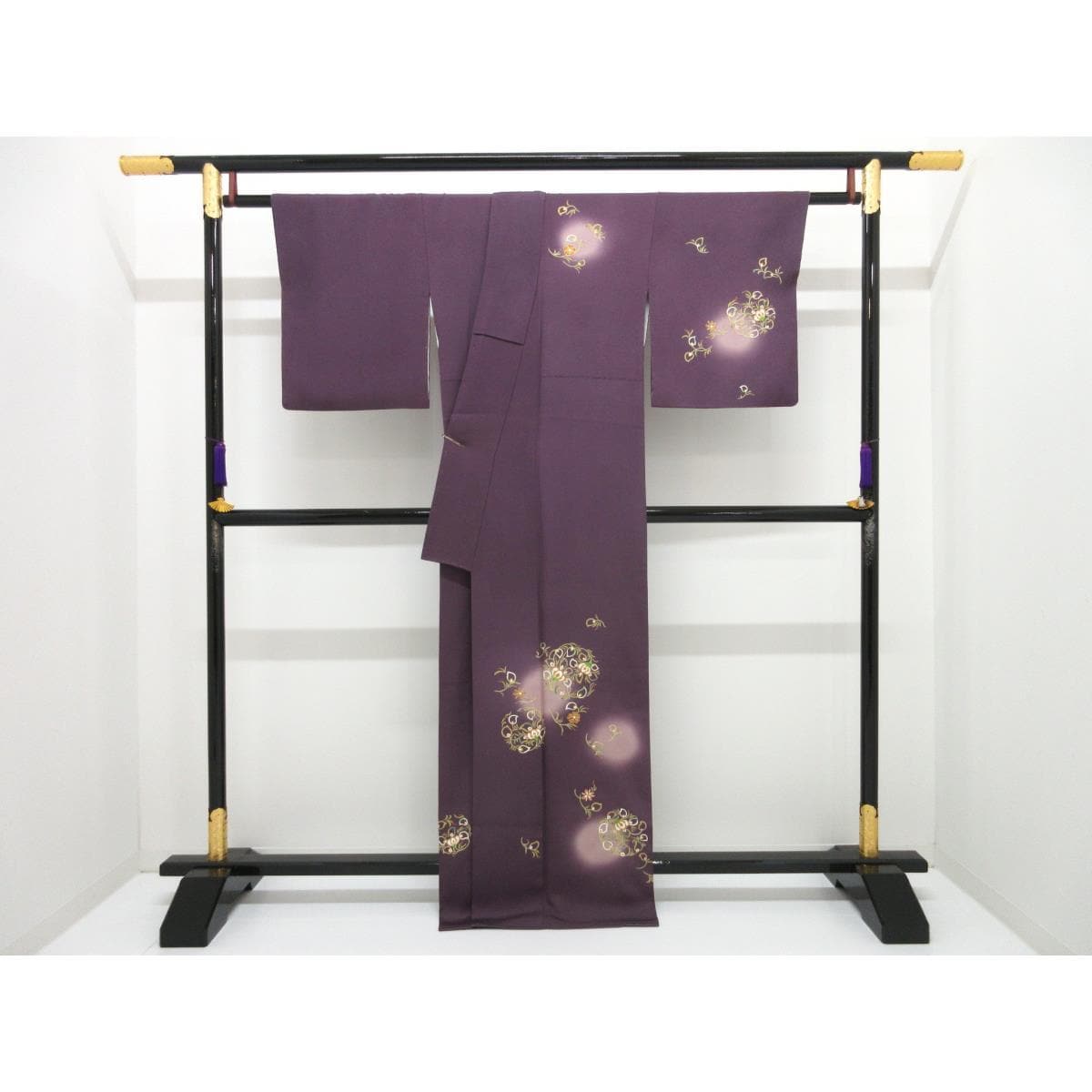 訪問着　友禅金彩加工　刺繍入りボカシ染