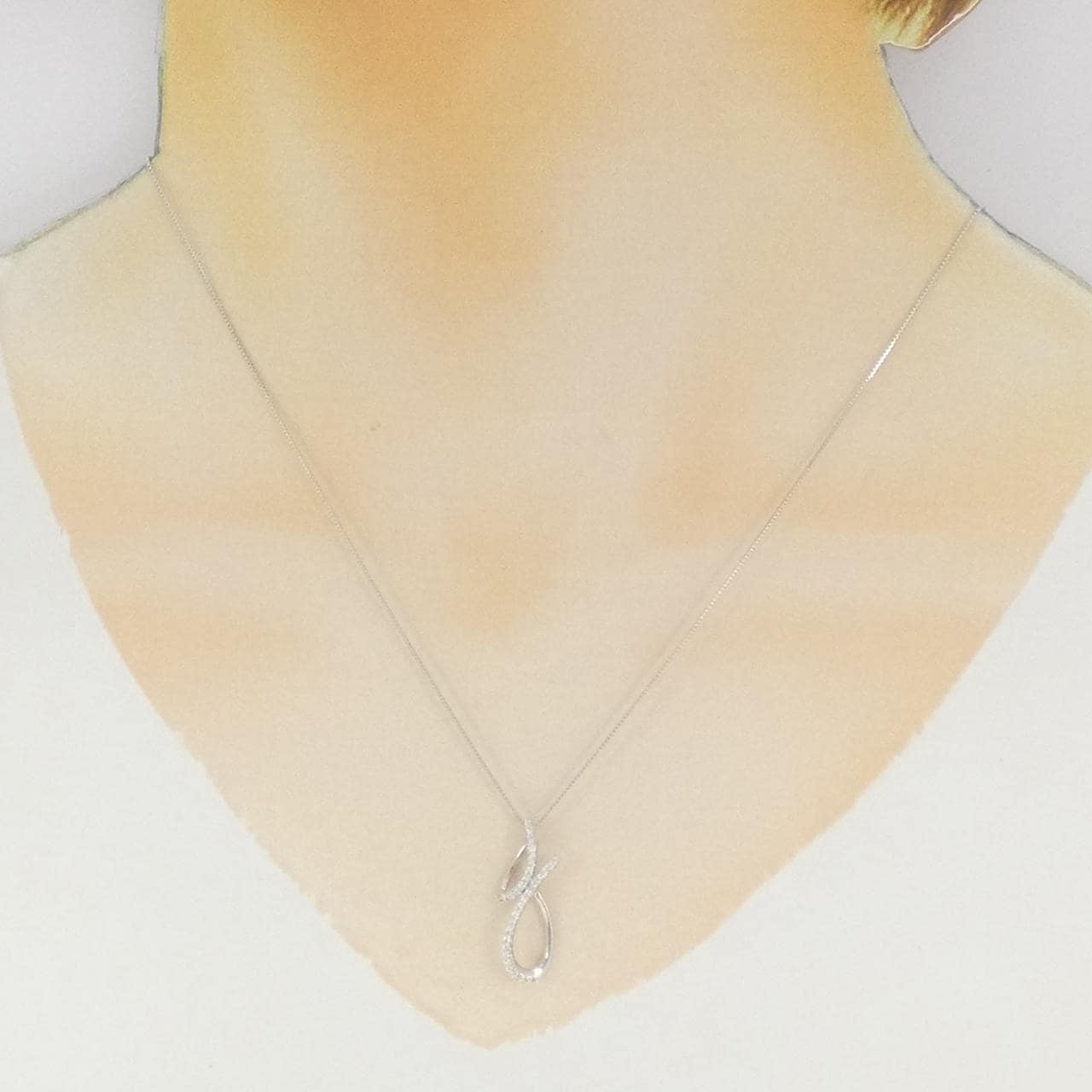 K18WG ダイヤモンド ネックレス 0.16CT