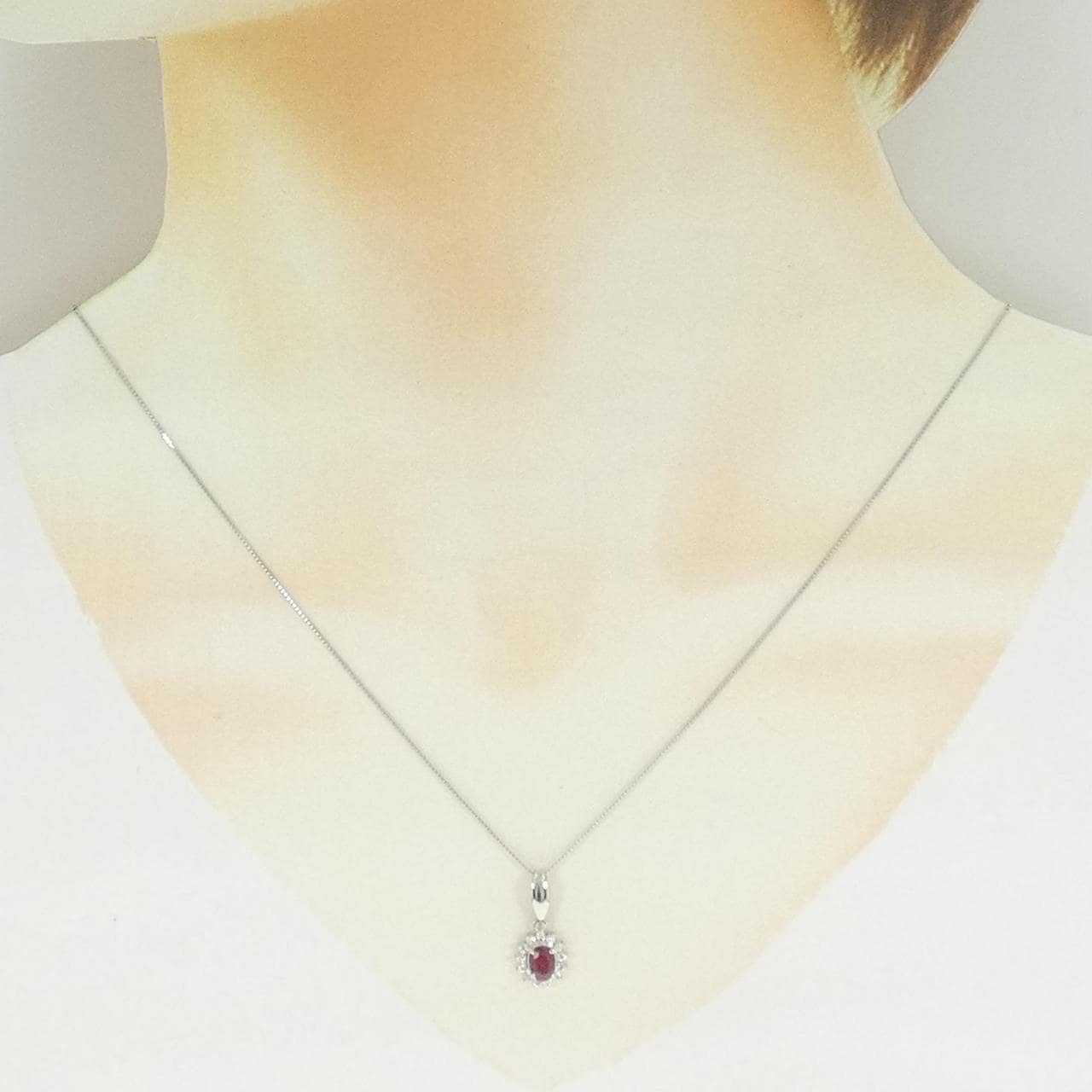 PT900/PT850 ルビー ネックレス 0.50CT