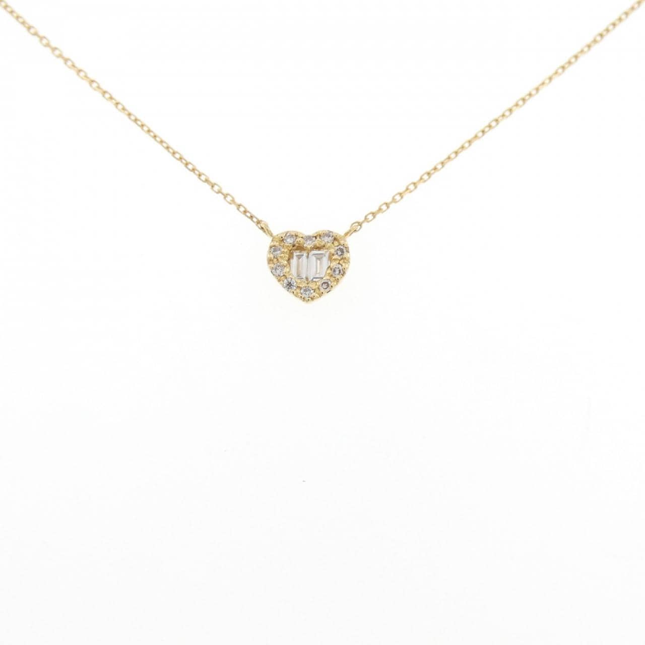 K18YG ハート ダイヤモンド ネックレス 0.06CT