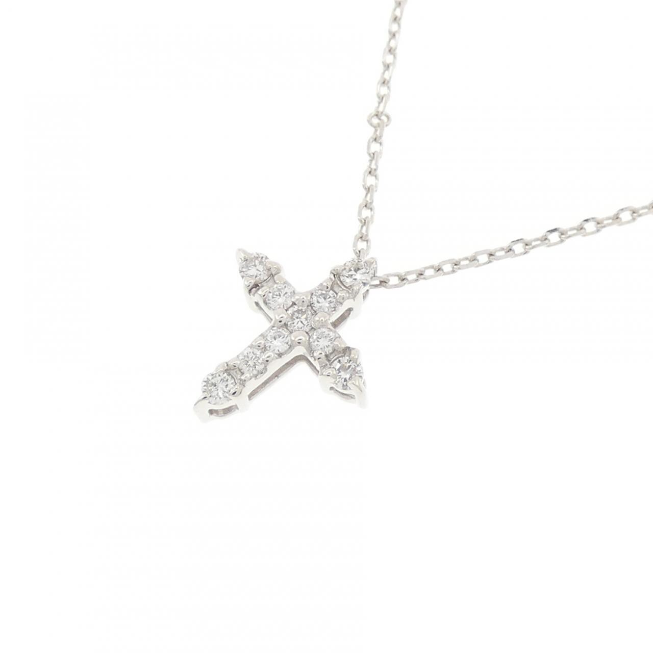 スタージュエリー クロス ダイヤモンド ネックレス 0.08CT