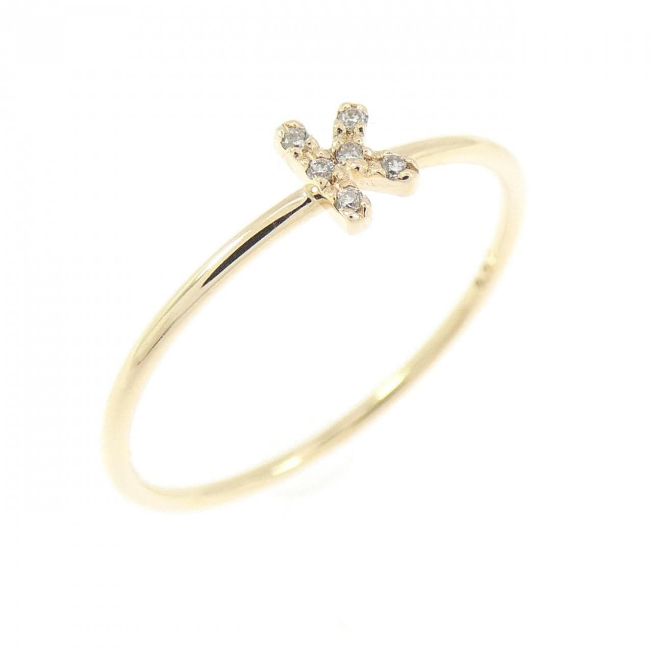クミキョク イニシャル ダイヤモンド リング 0.01CT