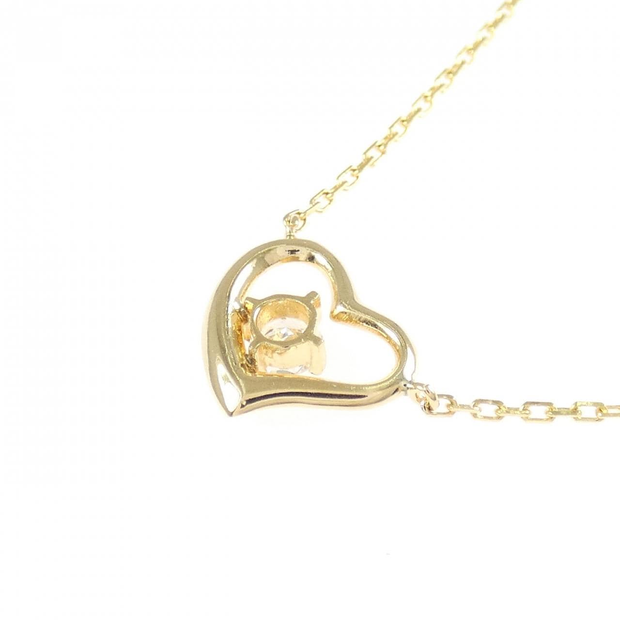 K18YG ハート ダイヤモンド ネックレス 0.14CT