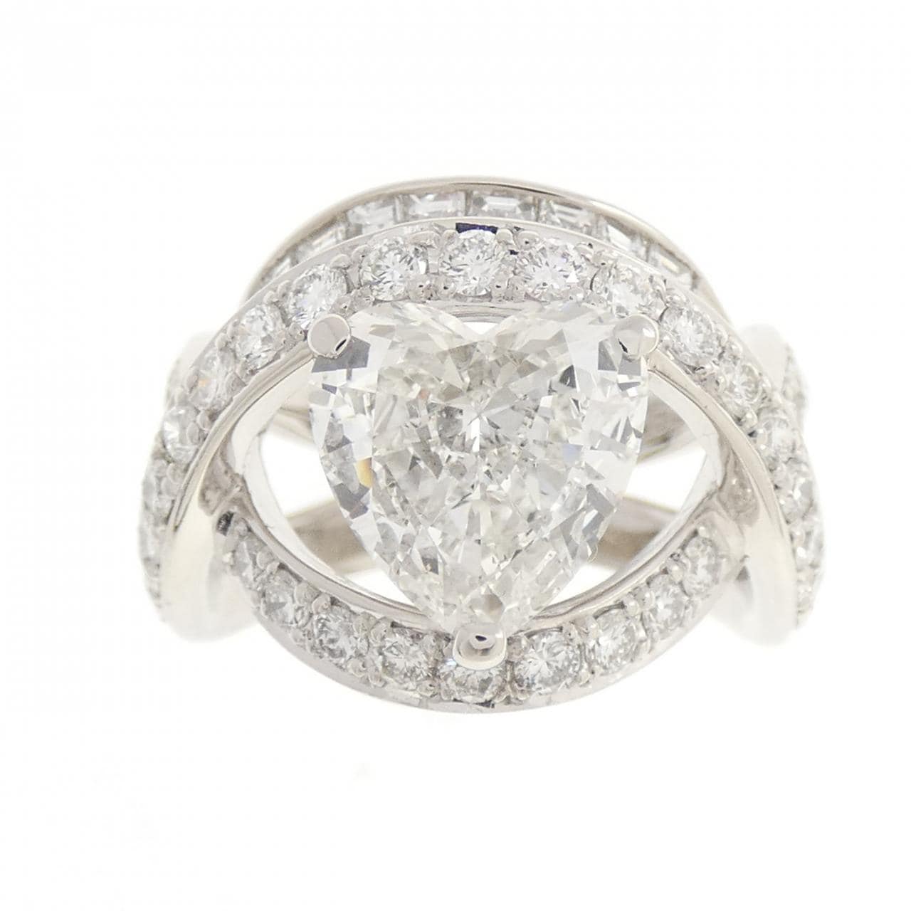 PT900 ダイヤモンド リング 2.750CT F SI2 ハートシェイプ