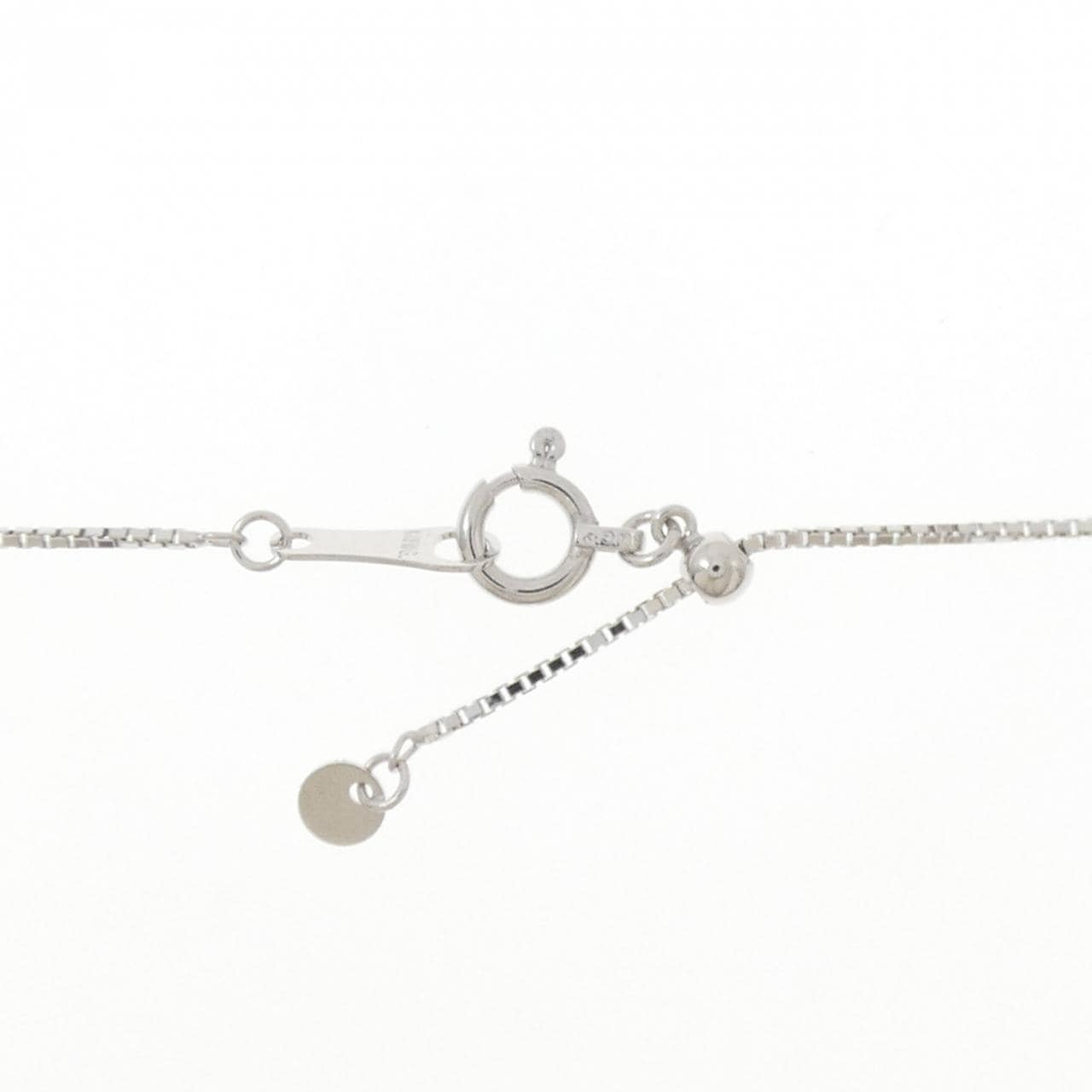 K18WG パヴェ サファイヤ ネックレス 0.21CT