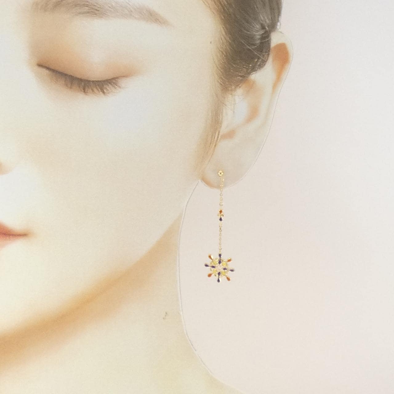 K18YG 樹脂 ピアス