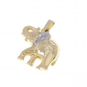 750YG/750WG エレファント ダイヤモンド ペンダント