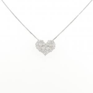 K14WG ハート ダイヤモンド ネックレス 1.00CT