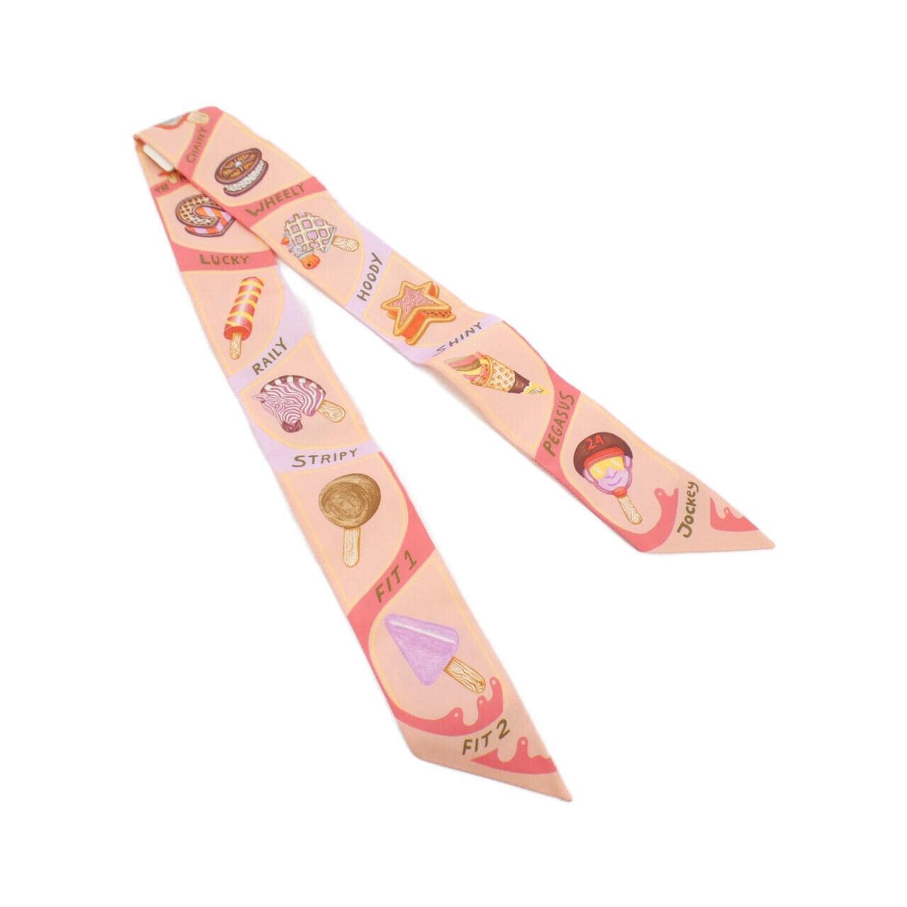 HERMES FUNNY ICE CREME Twilly 064109S Scarf