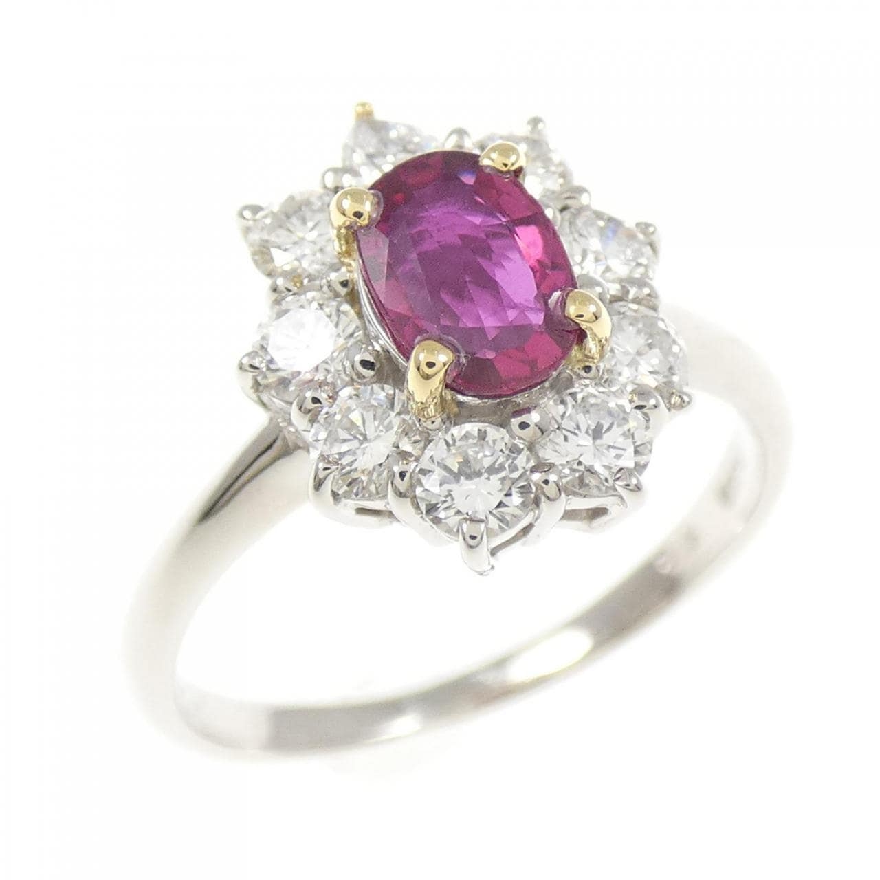 PT900/K18YG ルビー リング 0.51CT