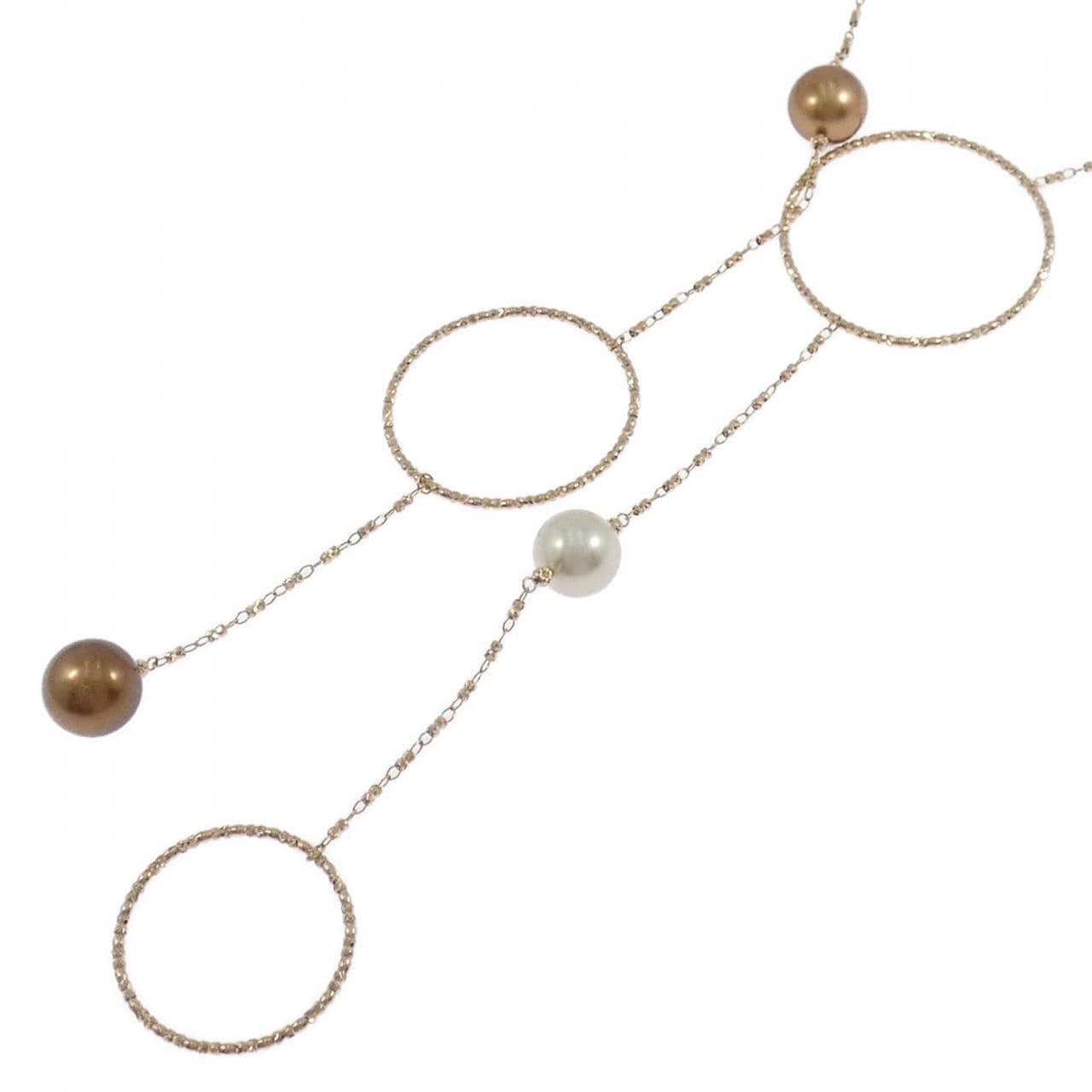 K18PG 白蝶パール ネックレス