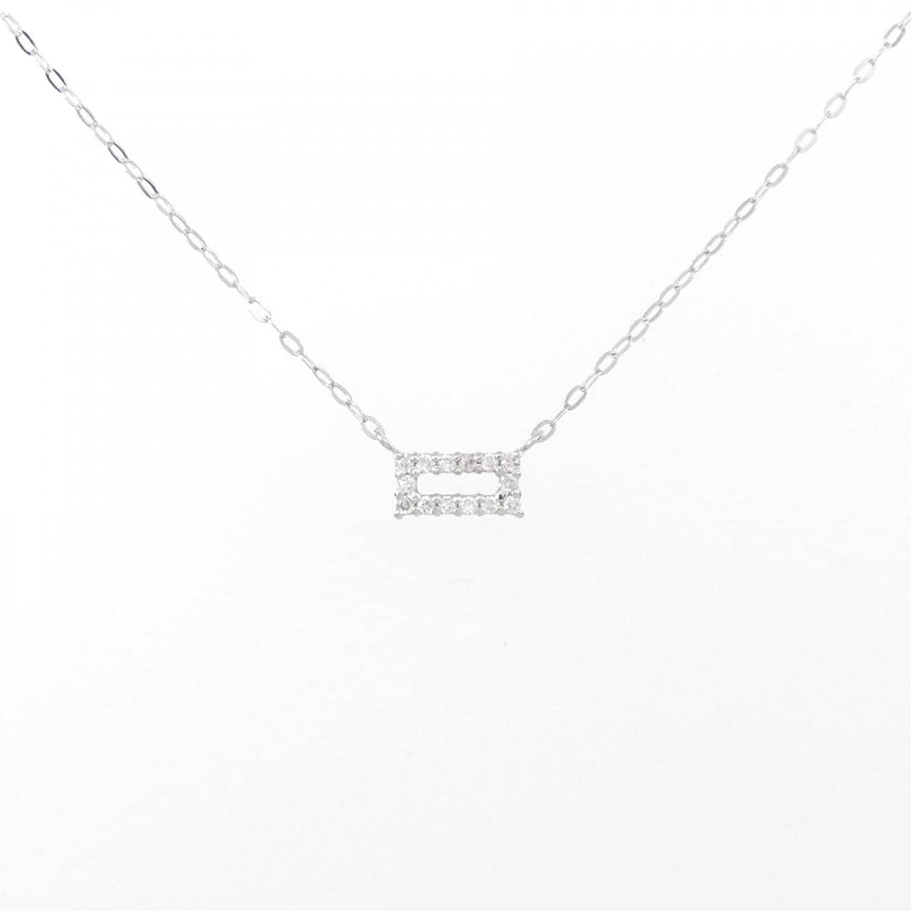 [BRAND NEW] K18WG Diamond necklace 0.07CT