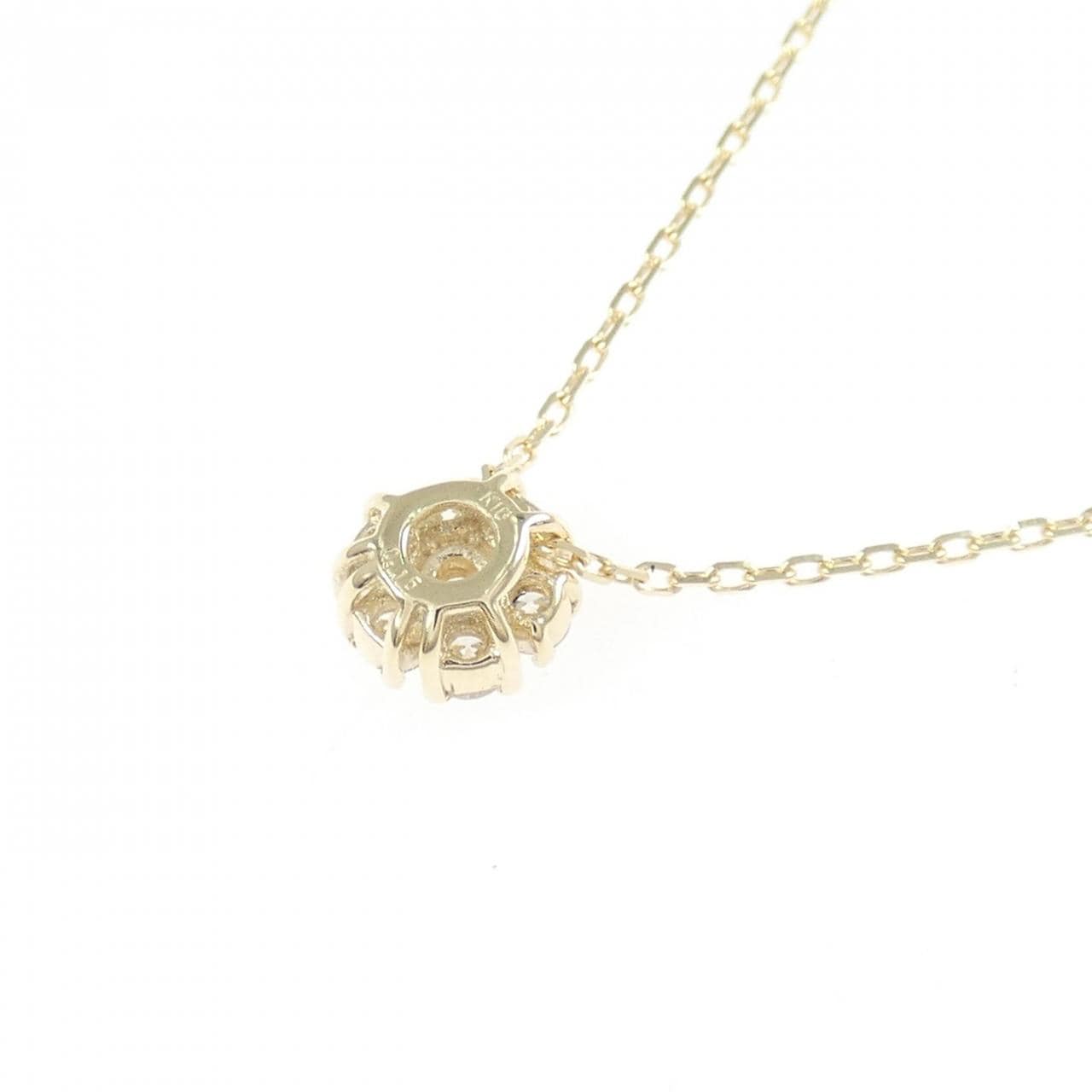 【リメイク】K10YG フラワー ダイヤモンド ネックレス 0.15CT