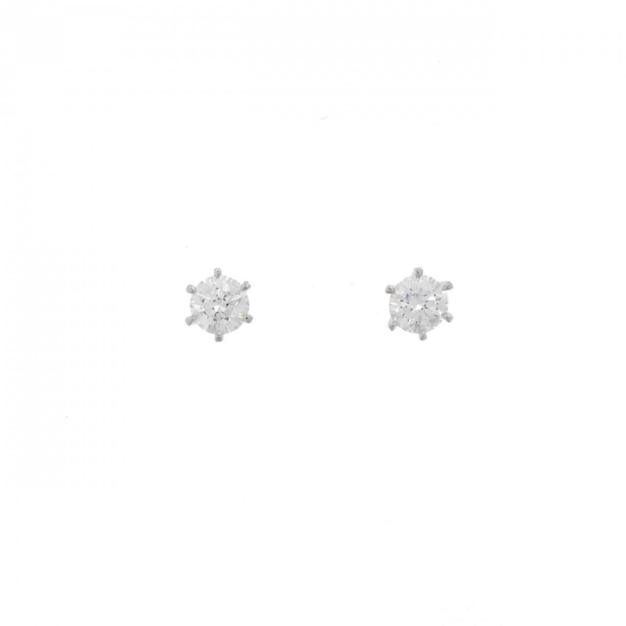 【リメイク】PT900/ST ダイヤモンド ピアス 0.413CT 0.419CT F VS1-2 VG-GOOD