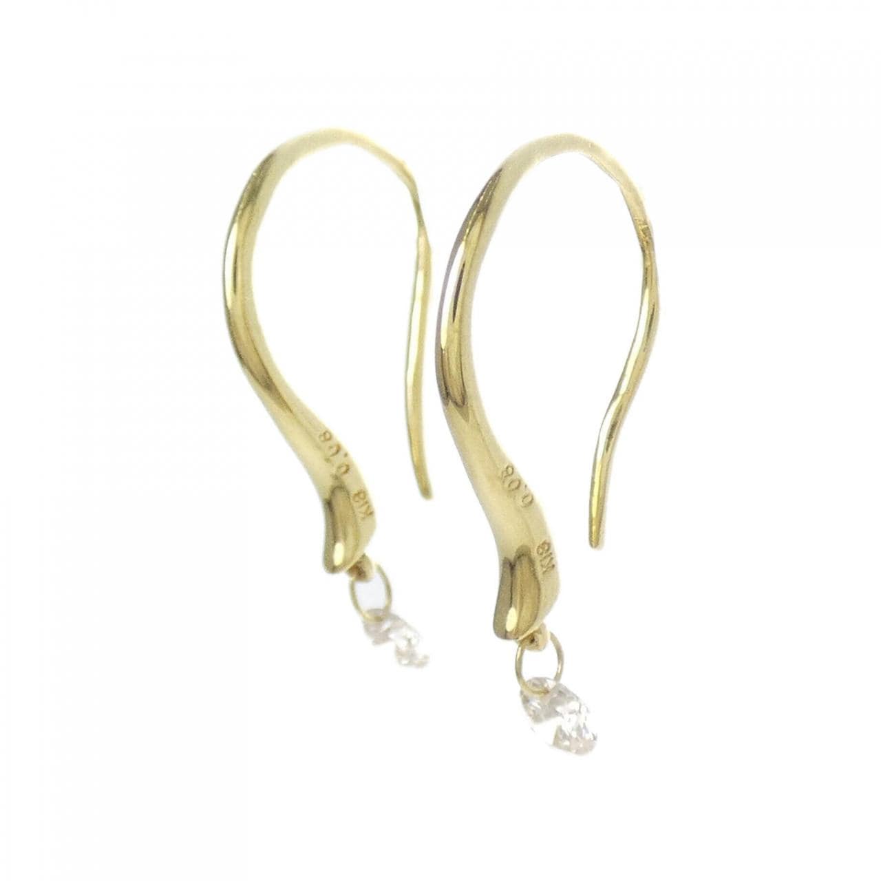 K18YG ダイヤモンド ピアス 0.16CT