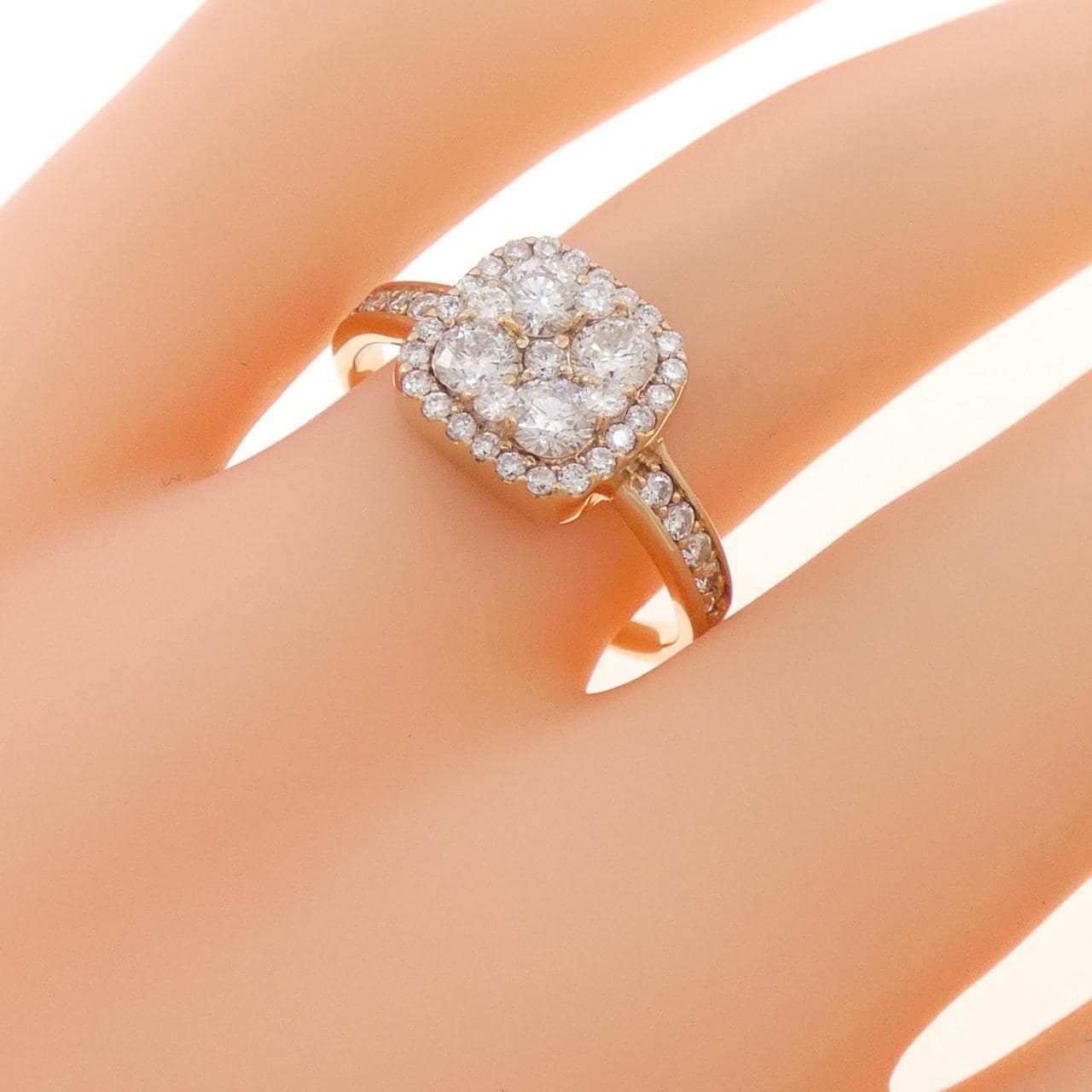 K18PG ダイヤモンド リング 0.85CT