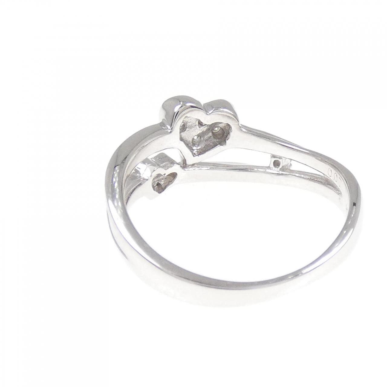 K18WG ハート ダイヤモンド リング 0.07CT