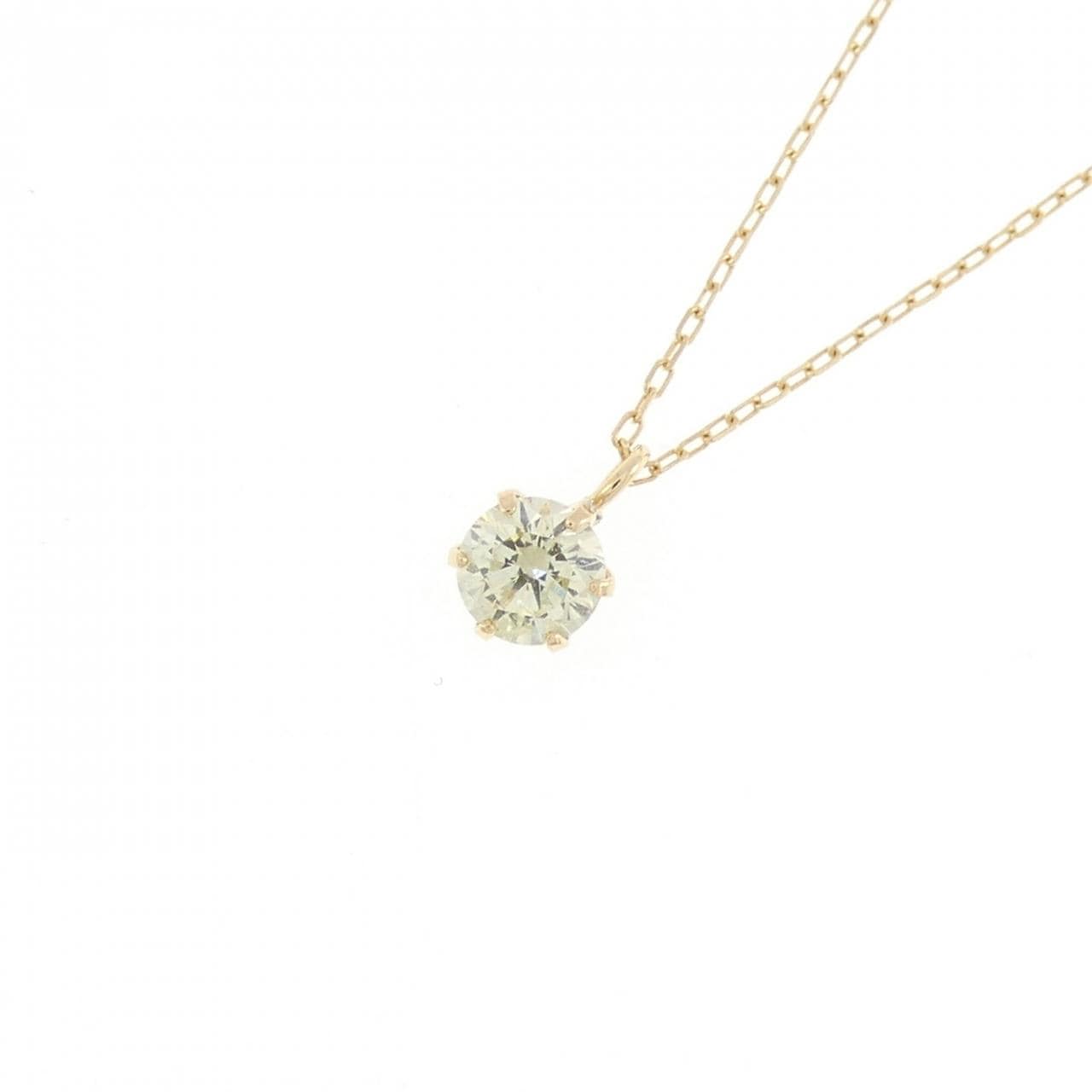 K18YG ソリティア ダイヤモンド ネックレス 0.18CT