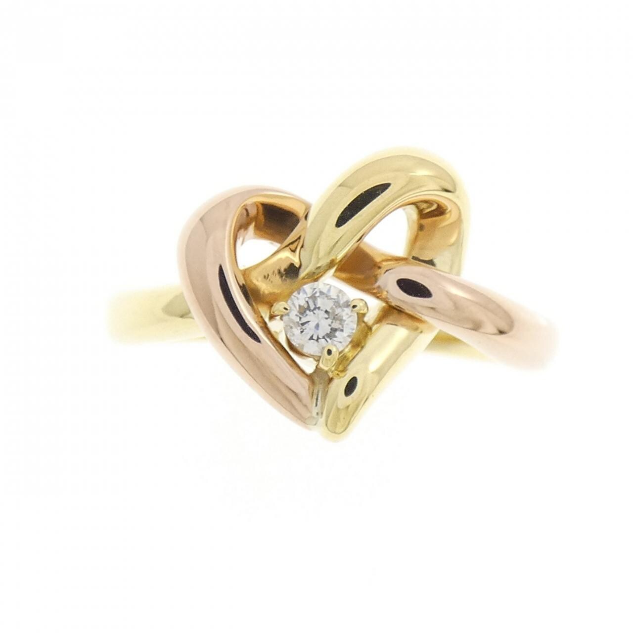 K18YG/K18PG ハート ダイヤモンド リング 0.06CT