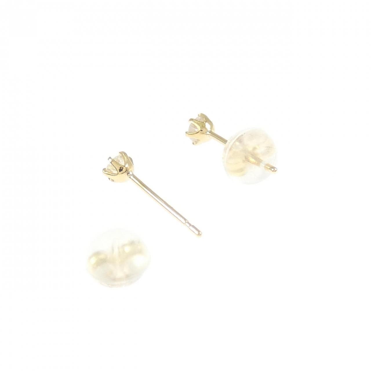 K18YG ソリティア ダイヤモンド ピアス 0.10CT
