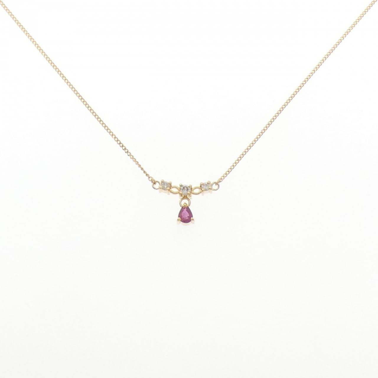 K18YG ルビー ネックレス