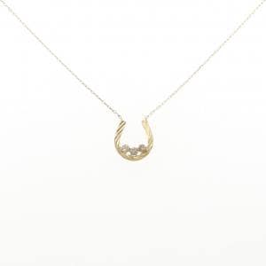 K18YG ホースシュー ダイヤモンド ネックレス 0.10CT