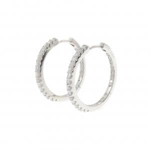 K18WG フープ ダイヤモンド ピアス 0.52CT
