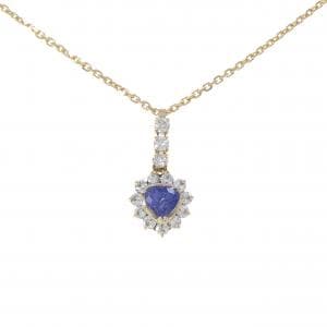 K18YG ハート サファイヤ ネックレス 1.84CT