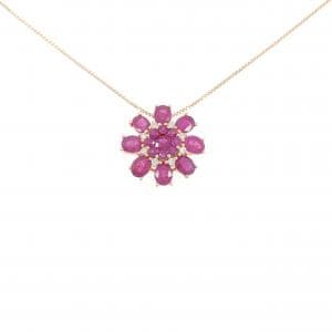 K18PG ルビー ネックレス 3.32CT