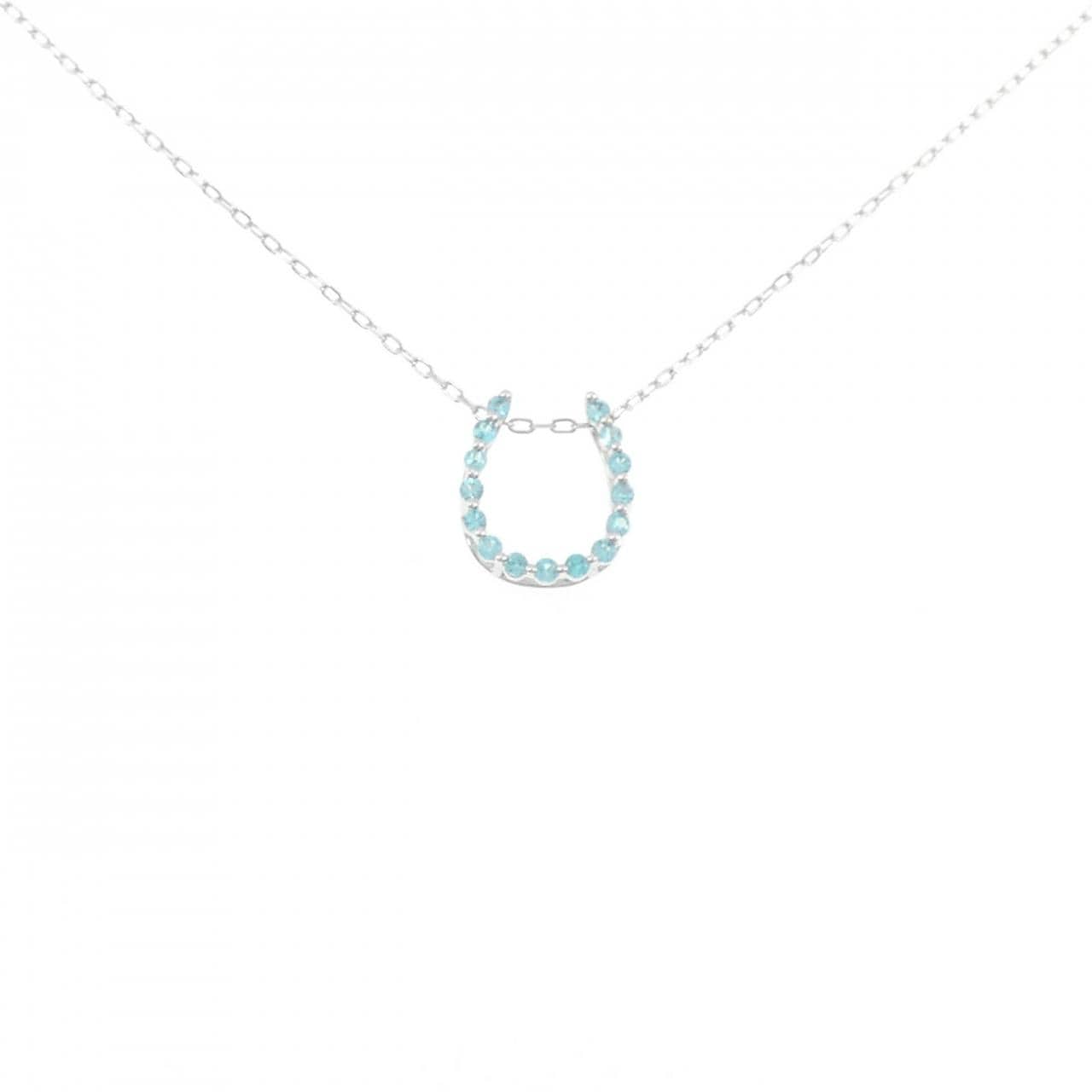 K18WG ホースシュー トルマリン ネックレス 0.11CT