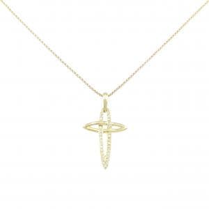 K18YG クロス ダイヤモンド ネックレス 0.20CT