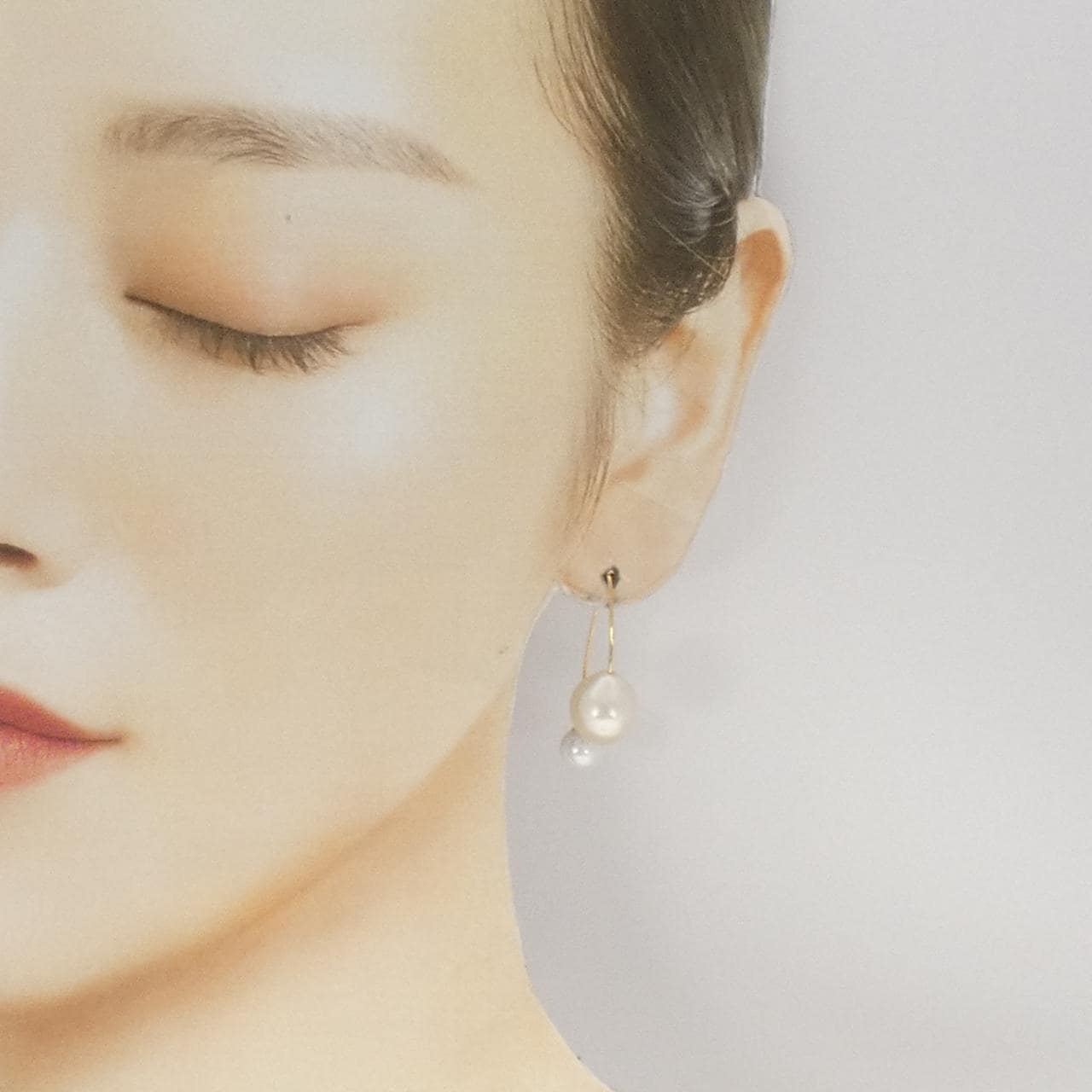 K18YG 白蝶パール ピアス