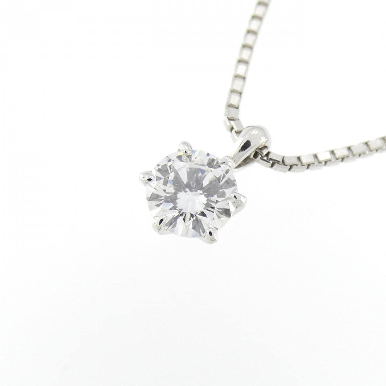 PT ソリティア ダイヤモンド ネックレス 0.406CT