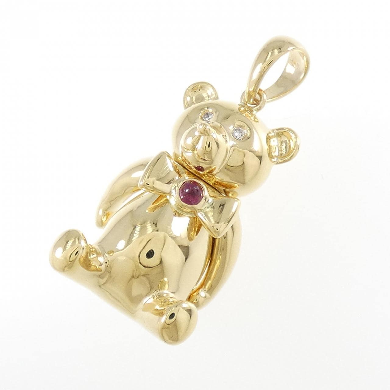 K18YG ベア ルビー ペンダント 0.18CT
