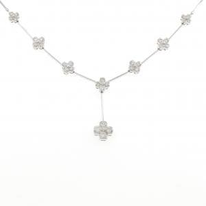 PT850 フラワー ダイヤモンド ネックレス 1.00CT