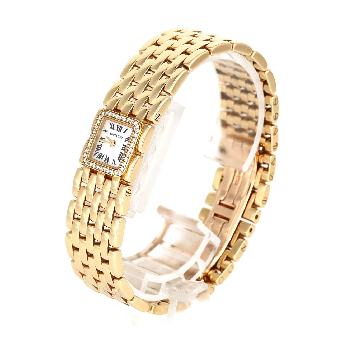 【ノーメンテナンス還元価格】カルティエ ミニパンテールリュバン YG/D WG3001T7 YG クォーツ