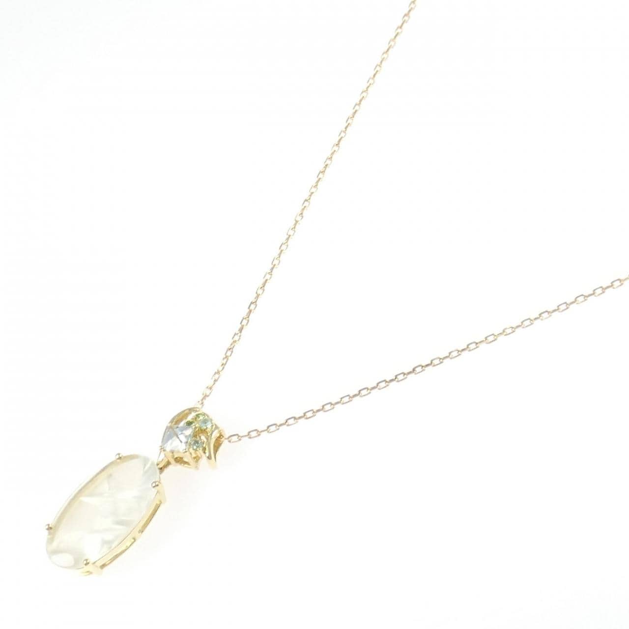 K18YG ムーンストーン ネックレス 5.34CT