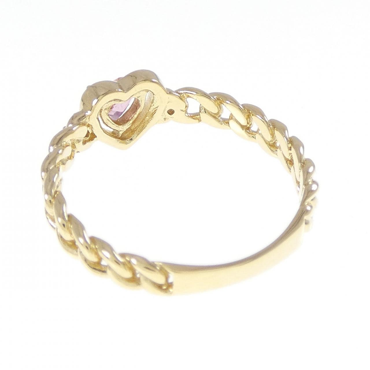 K18YG ハート トルマリン リング