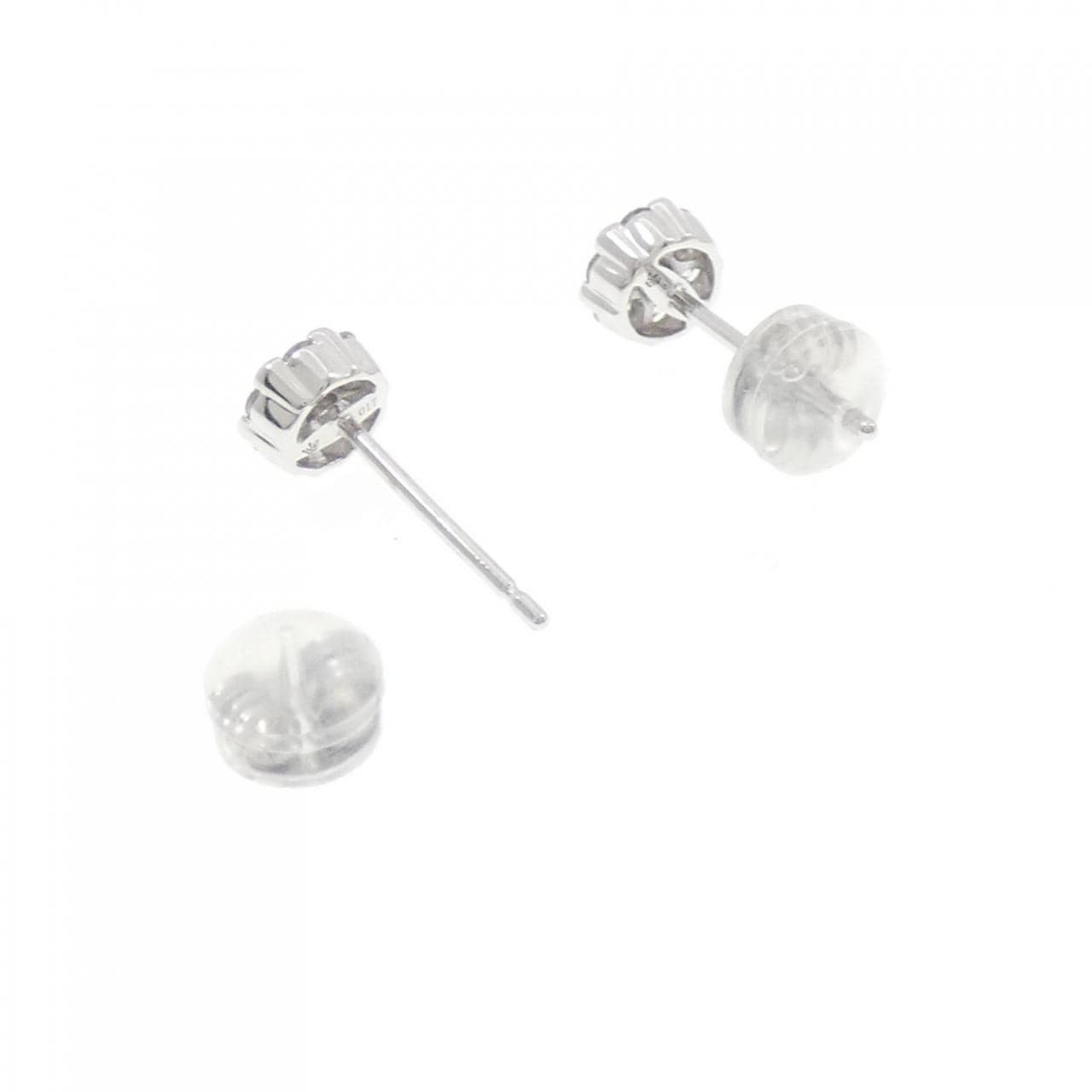 K18WG フラワー ダイヤモンド ピアス 0.34CT