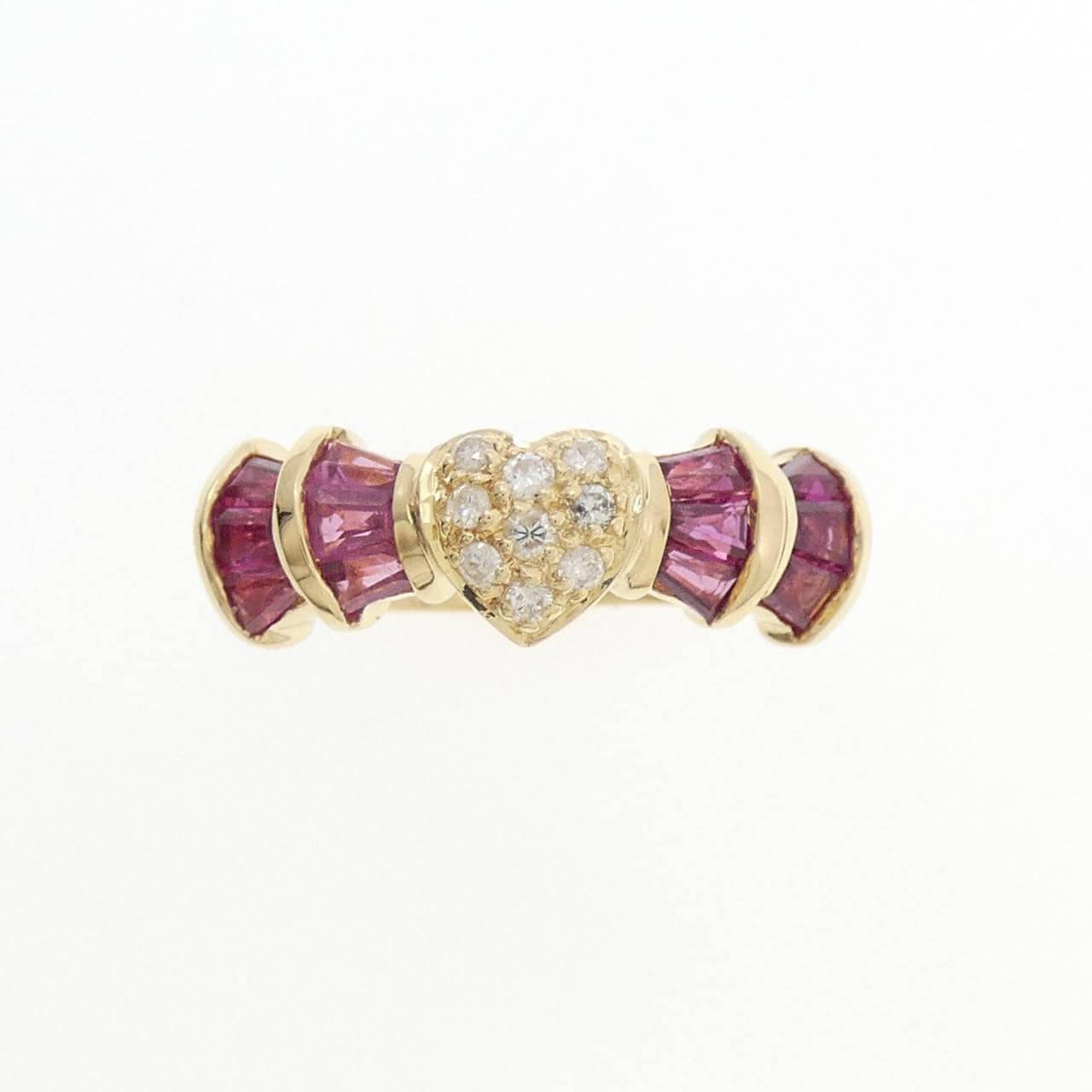 K18YG ハート ルビー リング 0.97CT