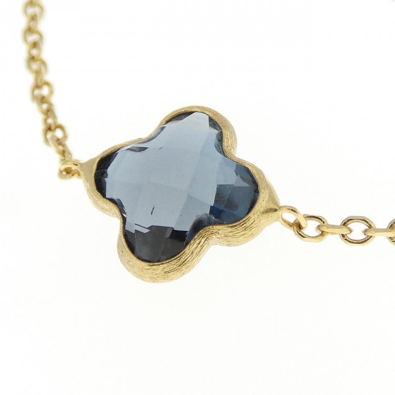 750YG blue Topaz necklace