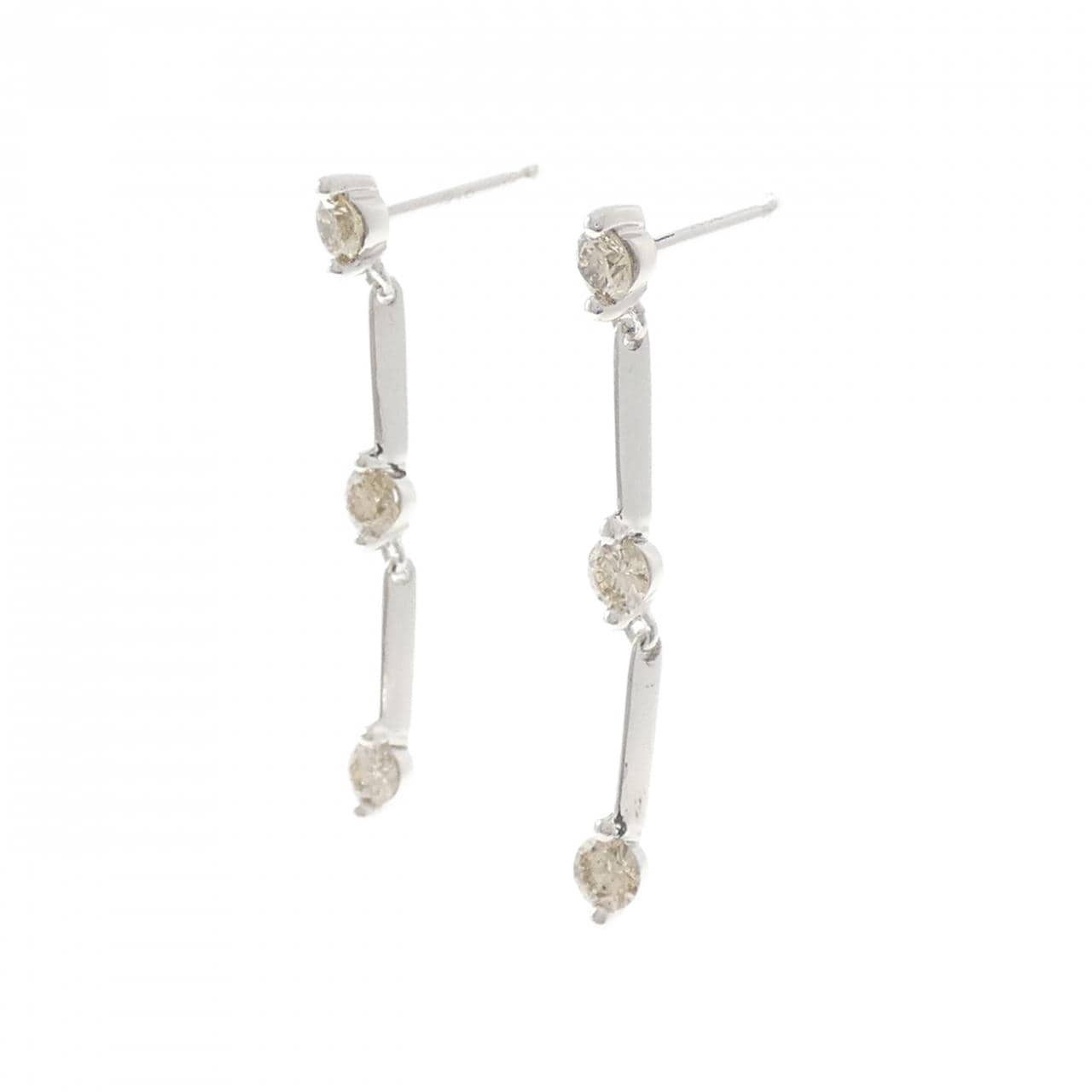 K18WG ダイヤモンド ピアス 1.00CT