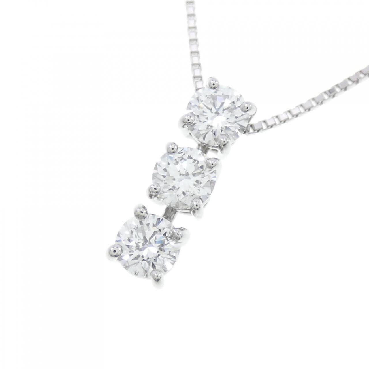 PT Three Stone Diamond Necklace 0.783CT