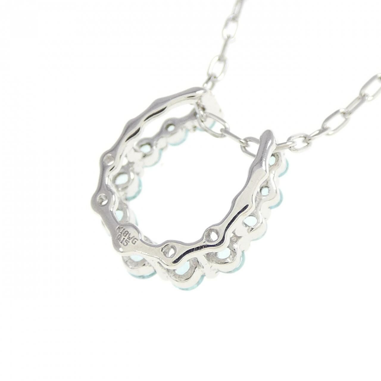 K18WG ホースシュー トルマリン ネックレス 0.15CT