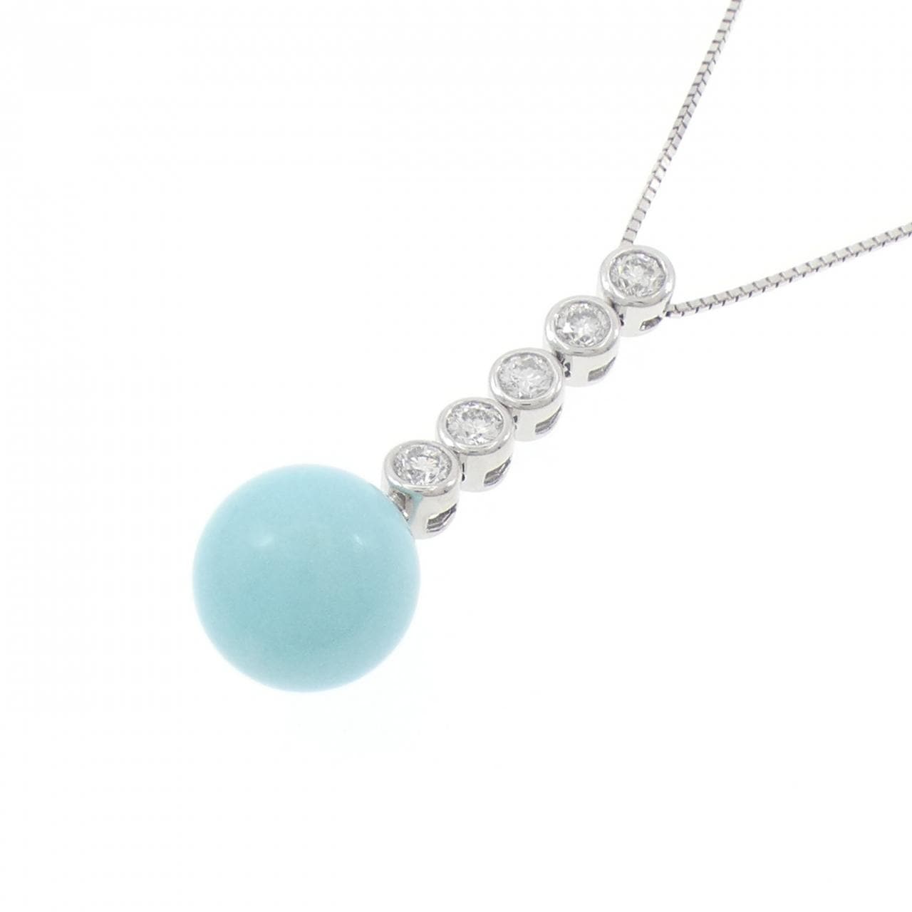 K18WG ターコイズ ネックレス