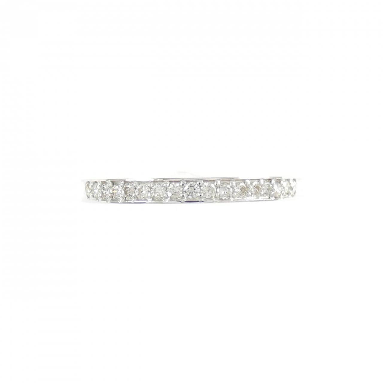 K18WG ハーフエタニティ ダイヤモンド リング 0.13CT