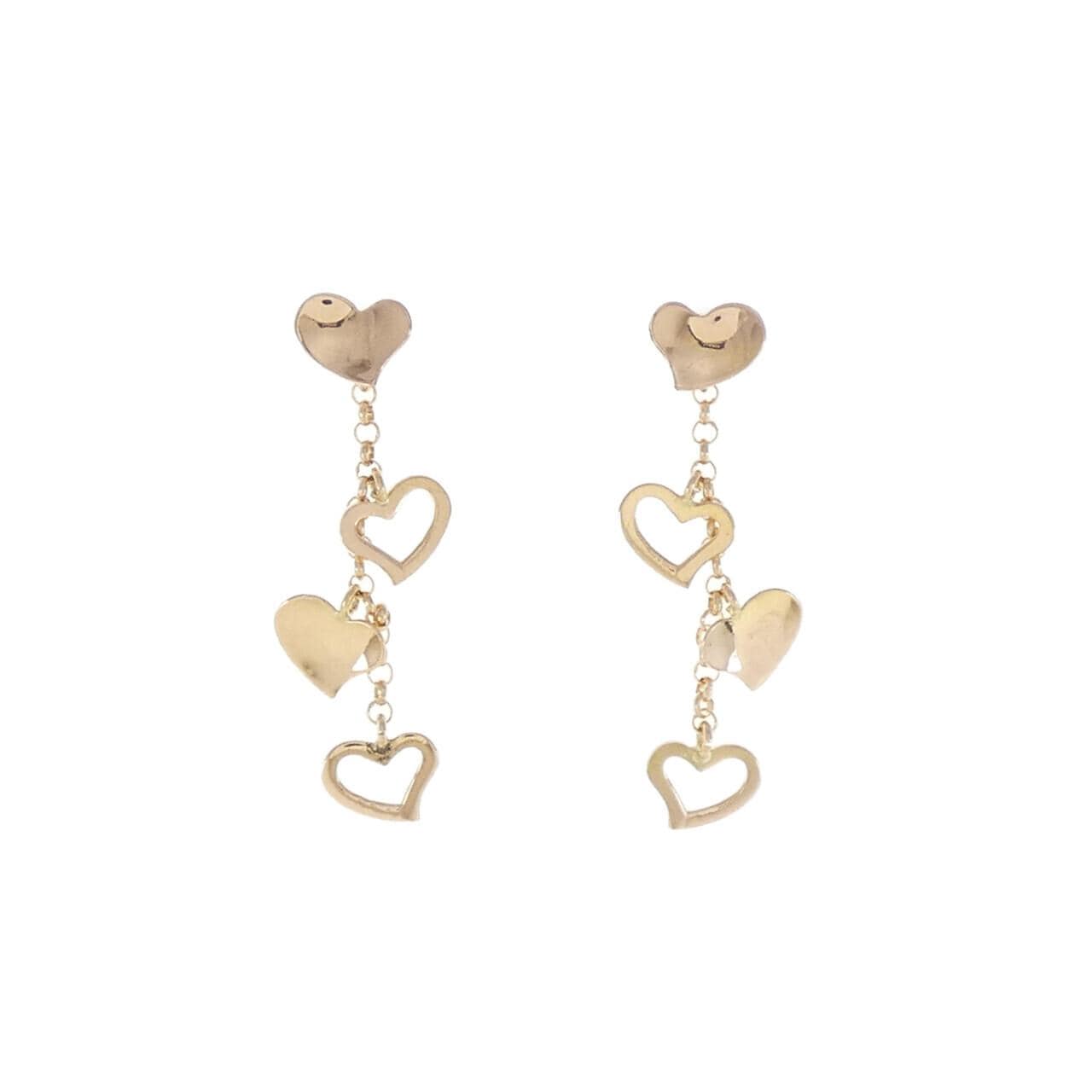 K18YG/K18PG heart earrings