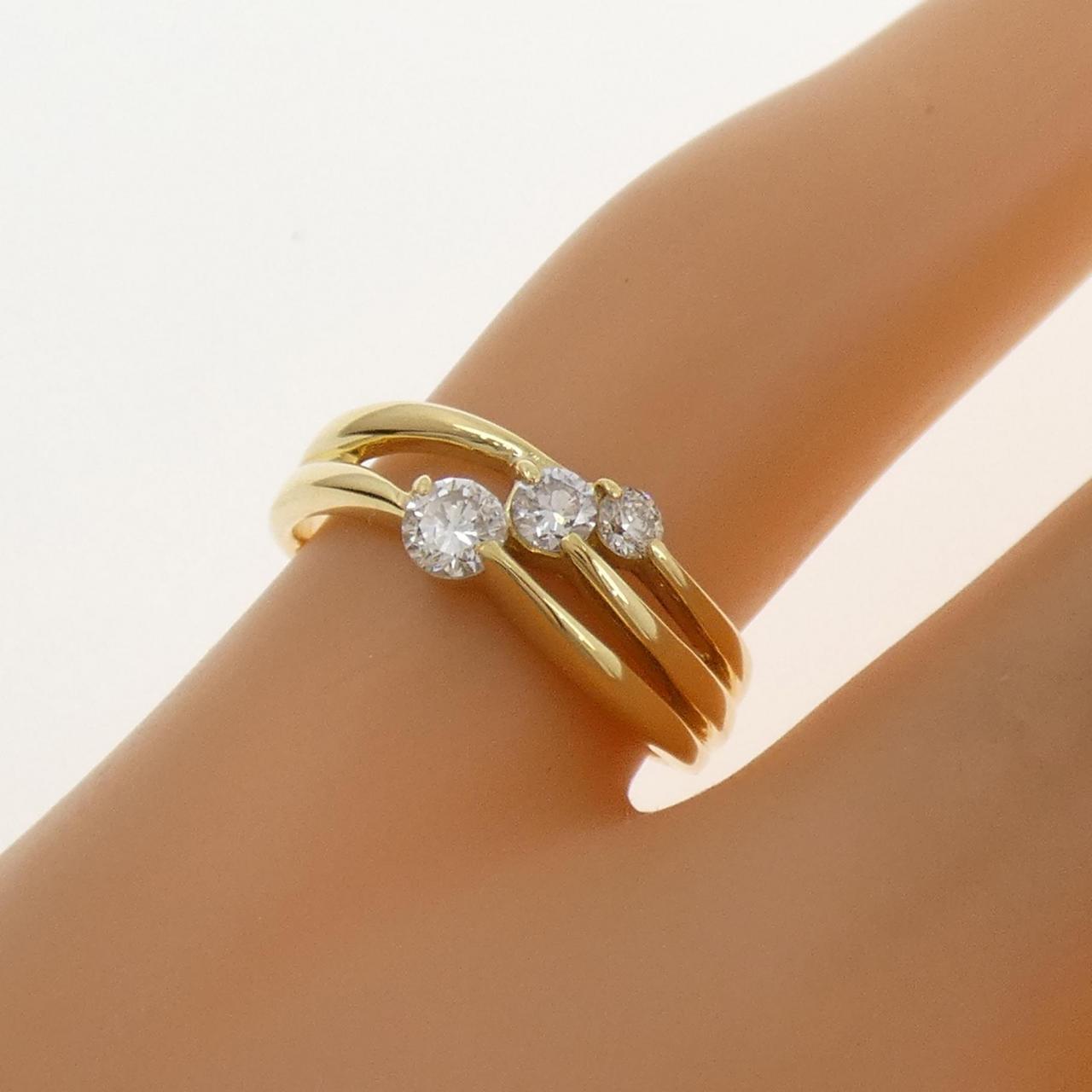 K18YG ダイヤモンド ピンキー リング 0.21CT