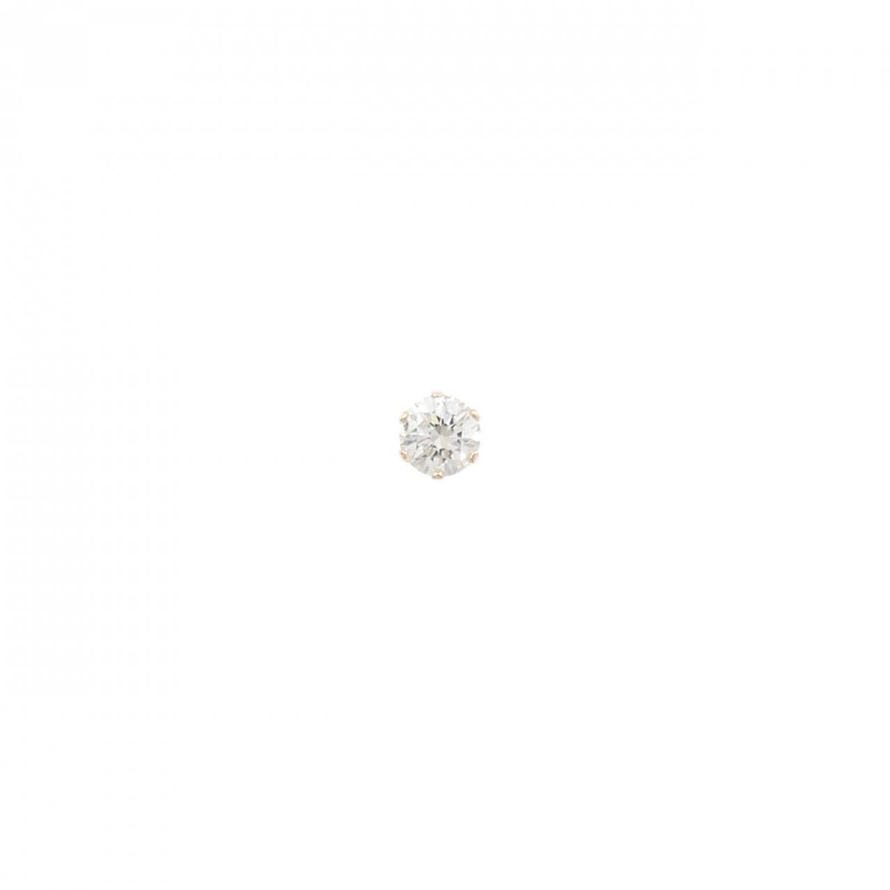 K18PG ソリティア ダイヤモンド ピアス 0.15CT 片耳